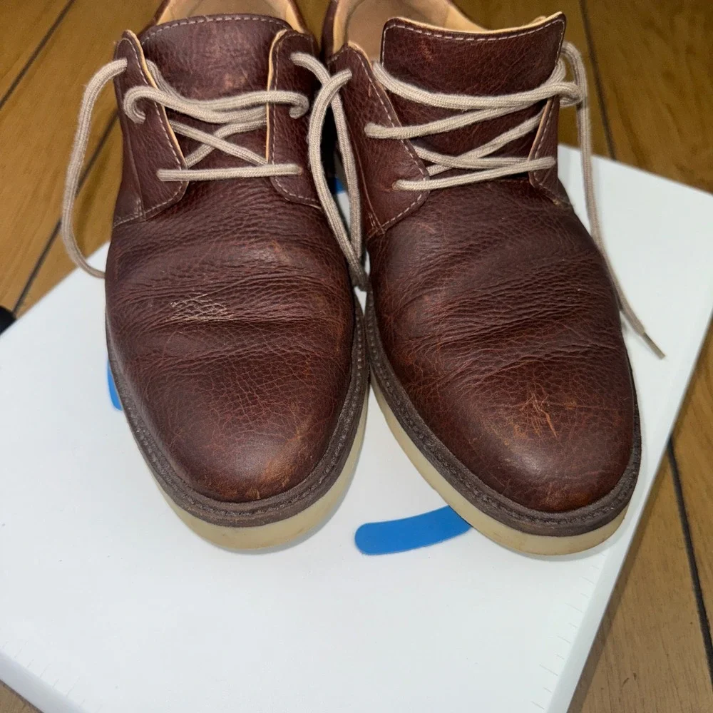 Clarks Mens Leather Lace‎ Up Oxford Dress Shoes Brown Size 11.5